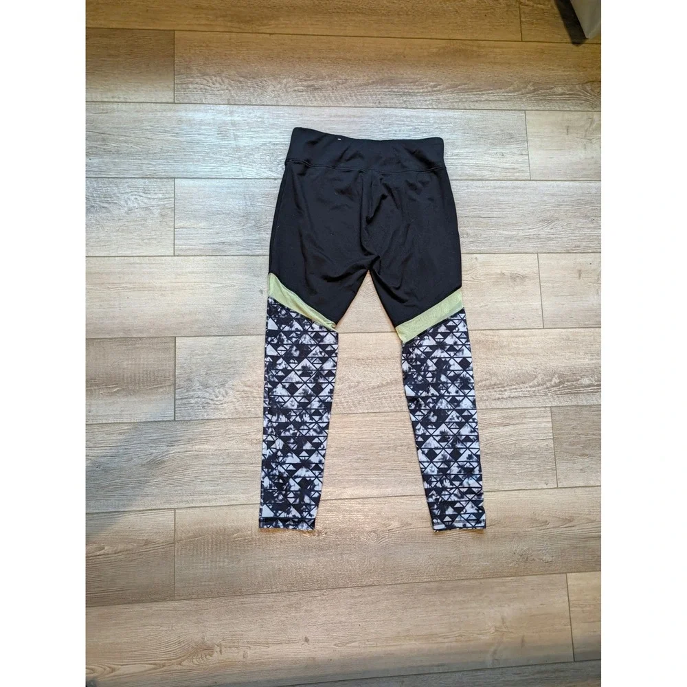Justice Active Girls Black Geometric Print Mesh Leggings Size 18/20 720246